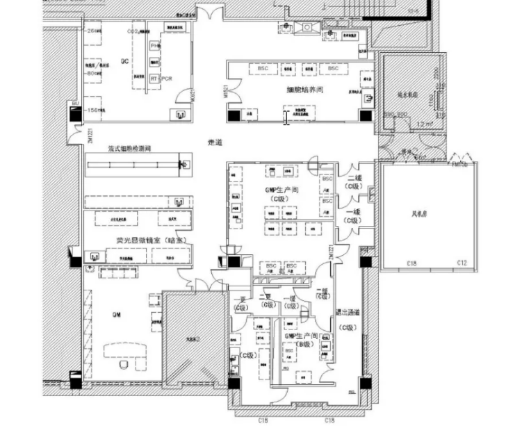 細胞實驗室平面圖